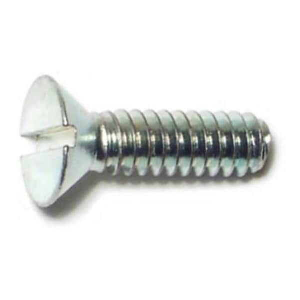 Midwest Fastener 1/8" x 1/2 in Slotted Flat Machine Screw, Zinc Plated Steel, 75 PK 61361 - main